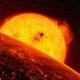 Artist’s depiction of an exoplanet around a star